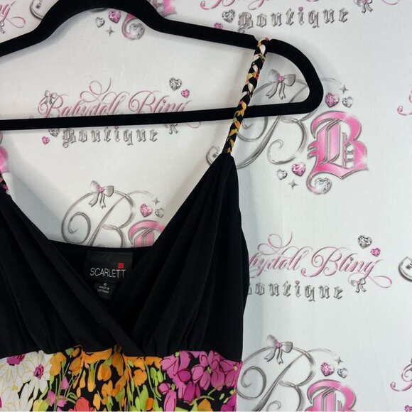 Scarlett dress flowers braided straps Black and Multicolor Floral Maxi Dress - Picture 7 of 13